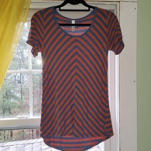 LuLaRoe tunic style striped t-shirt